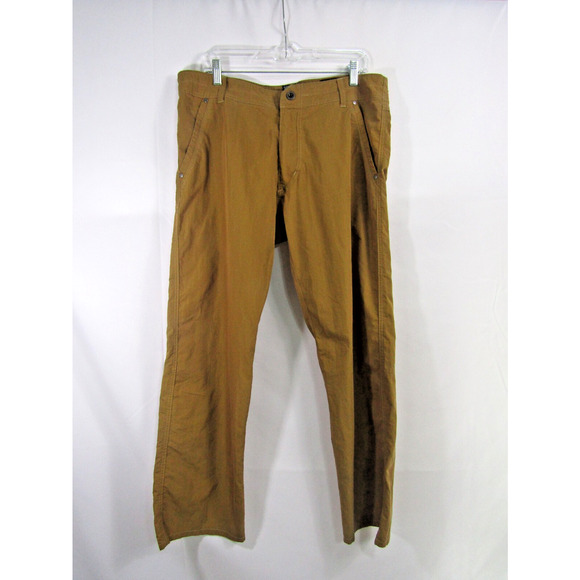 Kuhl Morn In The Mountains Brown Pants sz 36x32 Outdoor Hiking Camping Hunting - Picture 1 of 9